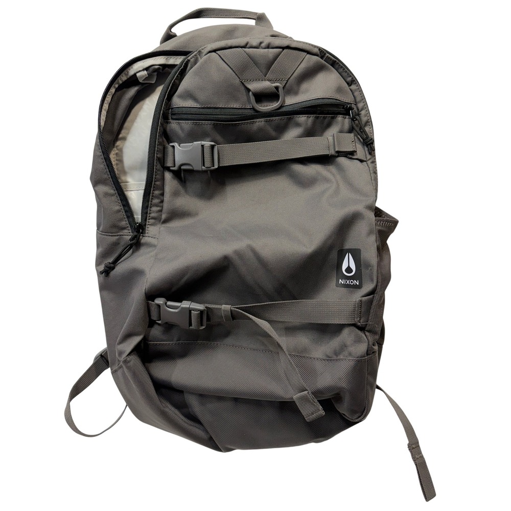 Nixon Landlock Backpack Charcoal Gray Skate Straps Laptop Sleeve NFC Bag